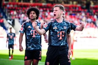 Erzielte in Heidenheim das 4:0 für die Bayern: Joshua Kimmich (r.). — © Tom Weller/dpa
