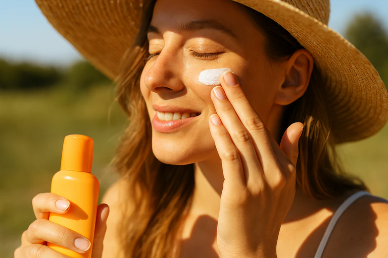 Sonnencreme Gesicht Frau — © Bild: ChatGPT
